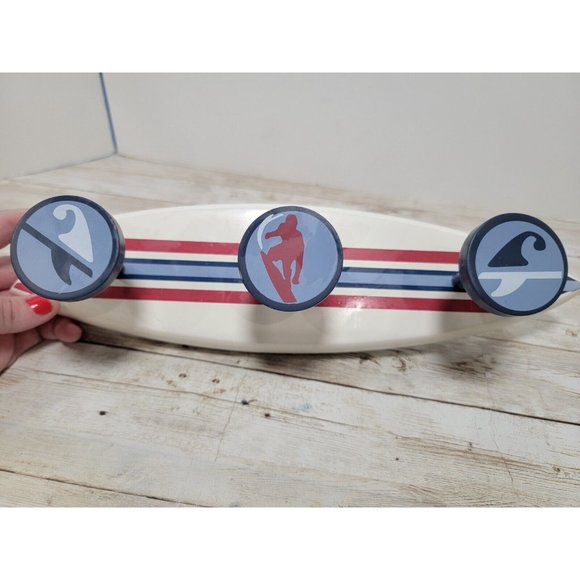 Surfboard Peg Wood‎ 3 Hooks Wall Art Surfing Beach Decor Hat Coat Rack Hanger - Picture 3 of 12